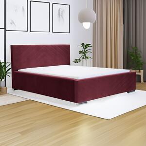 Čalúnená posteľ s úložným priestorom a matracom KOOL 120x200 cm Červená