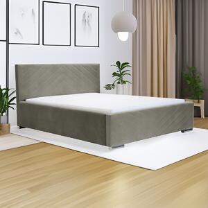 Čalúnená posteľ s úložným priestorom a matracom KOOL 120x200 cm Svetlo hnedá