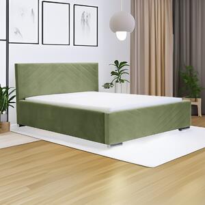 Čalúnená posteľ s úložným priestorom a matracom KOOL 120x200 cm Zelený