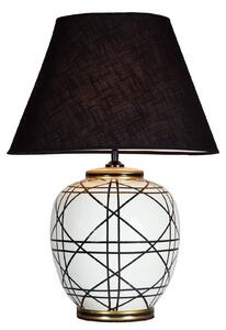PR Home Stolová lampa New York, čierna, výška 60 cm, keramika, Obývacia izba / jedáleň, Textil / látka / hodváb, Stojacie svietidlo
