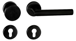 Dverové kovanie MP Favorit-R 2002 (ČIERNÁ MAT), kľučka-kľučka, WC kľúč, MP BS (čierna mat)