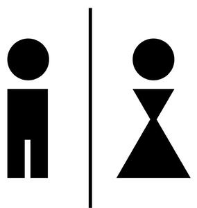 Čierna samolepka Ambiance Man And Woman Restroom