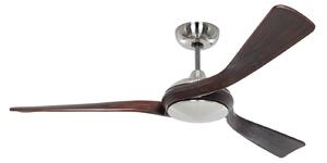 Interiérový stropný ventilátor, chróm a drevo, s jednosmerným motorom, Ø 140 cm CasaFan, Eco Interior, Drevo, Obývacia izba, Drevo, Moderný