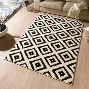 Krémovo-čierny koberec Hanse Home Hamla Diamond, 120 × 170 cm