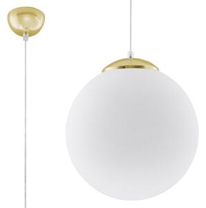 Závesné svietidlo Ugo, 1x biele sklenené tienidlo, (fi 30 cm), g
