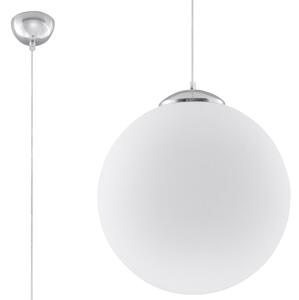 Závesné svietidlo Ugo, 1x biele sklenené tienidlo, (fi 30 cm), ch