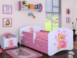 Detská posteľ so zásuvkou 180x90cm MÍŠA - ružová