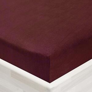 Jersey napínacie prestieradlo JR-011 Bordó 90 x 200 - výška 20 cm