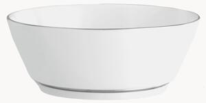 Ručne vyrobená miska z porcelánu s ručne maľovaným platinovým okrajom Vitruv, 2 ks