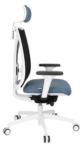 NABBI Velito WS HD kancelárska stolička s podrúčkami modrá (Cura 03) / čierna / biela