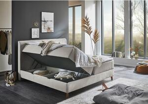 Béžová boxspring posteľ s úložným priestorom 180x200 cm Memphis - Meise Möbel