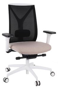 NABBI Velito WS kancelárska stolička s podrúčkami béžová / čierna / biela