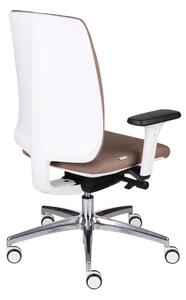 NABBI Velito WT kancelárska stolička s podrúčkami hnedá / biela / chróm