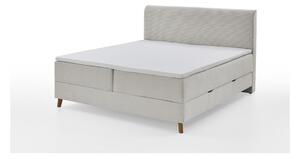 Béžová boxspring posteľ s úložným priestorom 160x200 cm Memphis - Meise Möbel