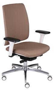 NABBI Velito WT kancelárska stolička s podrúčkami hnedá / biela / chróm