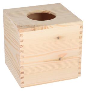 ČistéDrevo Drevená krabička na vreckovky štvorcová
