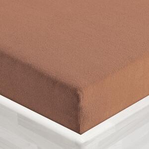 Froté napínacie prestieradlo FR-023 Orieškovo hnedé 90 x 200 - výška 20 cm
