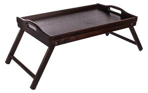 ČistéDrevo Drevený servírovací stolík do postele 50x30 cm tmavý