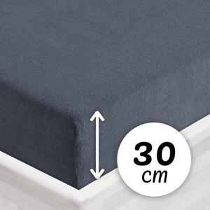 Froté napínacie prestieradlo na vysoký matrac FR-029 Antracitovo sivé 80 x 200 - výška 30 cm