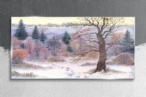 Obraz na skle Lesné zimné sneh príroda