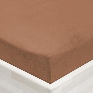 Jersey napínacie prestieradlo JR-023 Orieškovo hnedé 90 x 200 - výška 20 cm