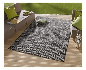 Čierno-biely vonkajší koberec NORTHRUGS Karo, 160 × 230 cm