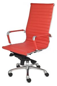 Kancelárska stolička s podrúčkami Naxo - červená / chróm