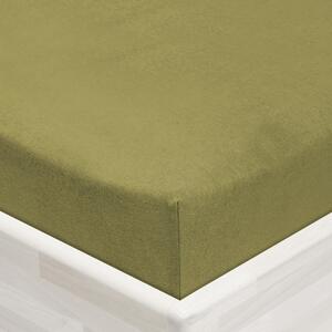 Jersey napínacie prestieradlo JR-020 Olivové 90 x 200 - výška 20 cm