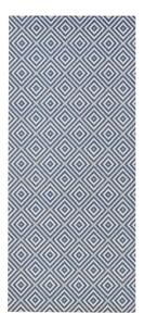 Modrý vonkajší koberec NORTHRUGS Karo, 80 × 150 cm
