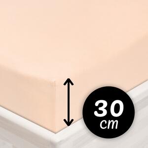 Jersey napínacie prestieradlo na vysoký matrac JR-021 Púdrové 80 x 200 - výška 30 cm