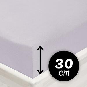 Jersey napínacie prestieradlo na vysoký matrac JR-028 Svetlo sivé 80 x 200 - výška 30 cm