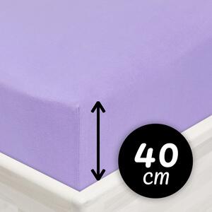 Jersey napínacie prestieradlo na extra vysoký matrac JR-012 Levanduľové 80 x 200 - výška 40 cm
