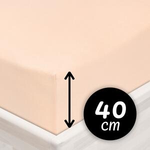 Jersey napínacie prestieradlo na extra vysoký matrac JR-021 Púdrové 80 x 200 - výška 40 cm