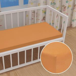 Detské jersey napínacie prestieradlo do postieľky JR-022 Okrové 60 x 120 x 10 cm - do postieľky