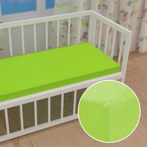 Detské jersey napínacie prestieradlo do postieľky JR-019 Žiarivo zelené 60 x 120 x 10 cm - do postieľky