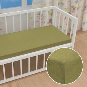 Detské jersey napínacie prestieradlo do postieľky JR-020 Olivové 60 x 120 x 10 cm - do postieľky