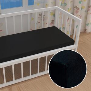 Detské jersey napínacie prestieradlo do postieľky JR-030 Čierne 60 x 120 x 10 cm - do postieľky