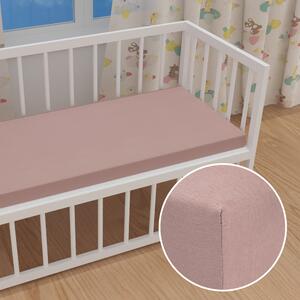 Detské jersey napínacie prestieradlo do postieľky JR-024 Hnedoružové 60 x 120 x 10 cm - do postieľky