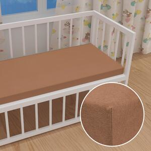 Detské jersey napínacie prestieradlo do postieľky JR-023 Orieškovo hnedé 60 x 120 x 10 cm - do postieľky