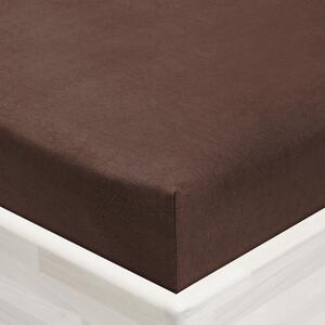 Jersey napínacie prestieradlo JR-026 Čokoládovo hnedé 90 x 200 - výška 20 cm