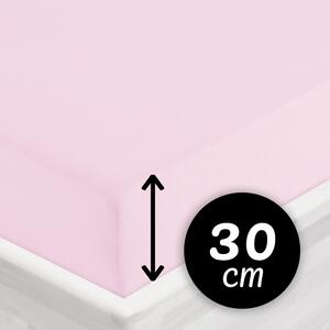 Jersey napínacie prestieradlo na vysoký matrac JR-032 Púdrovo ružová 80 x 200 - výška 30 cm