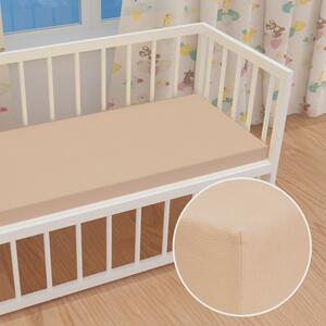 Detské jersey napínacie prestieradlo do postieľky JR-033 Béžové 60 x 120 x 10 cm - do postieľky