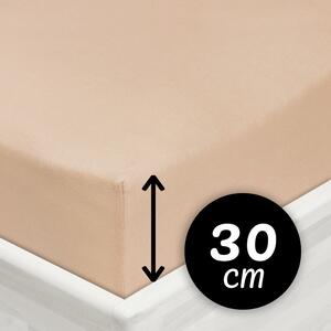 Jersey napínacie prestieradlo na vysoký matrac JR-033 Béžové 80 x 200 - výška 30 cm