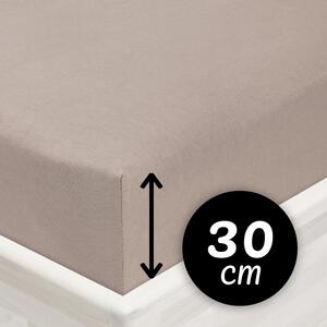 Jersey napínacie prestieradlo na vysoký matrac JR-027 Sivohnedé 80 x 200 - výška 30 cm