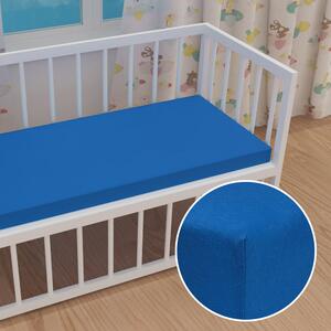 Detské jersey napínacie prestieradlo do postieľky JR-016 Modré 60 x 120 x 10 cm - do postieľky