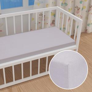 Detské jersey napínacie prestieradlo do postieľky JR-028 Svetlo sivé 60 x 120 x 10 cm - do postieľky