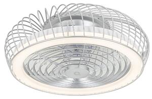 Inteligentný stropný ventilátor strieborný vrátane LED s diaľkovým ovládaním - Crowe