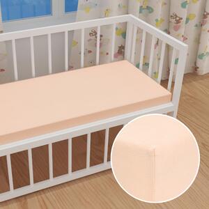 Detské jersey napínacie prestieradlo do postieľky JR-021 Púdrové 60 x 120 x 10 cm - do postieľky