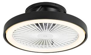Inteligentný stropný ventilátor čierny vrátane LED s diaľkovým ovládaním - Dave