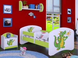 Detská posteľ bez šuplíku 180x90cm ZELENÝ DRAK - zelená